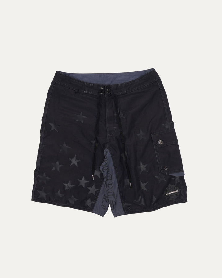 Plus Cross Patch Star Motif Board Shorts