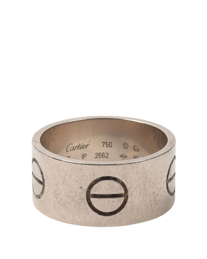 Platinum Wide Band Love Ring