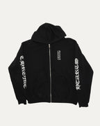 Thermal Lined Vertical Logo Zip Up Hoodie