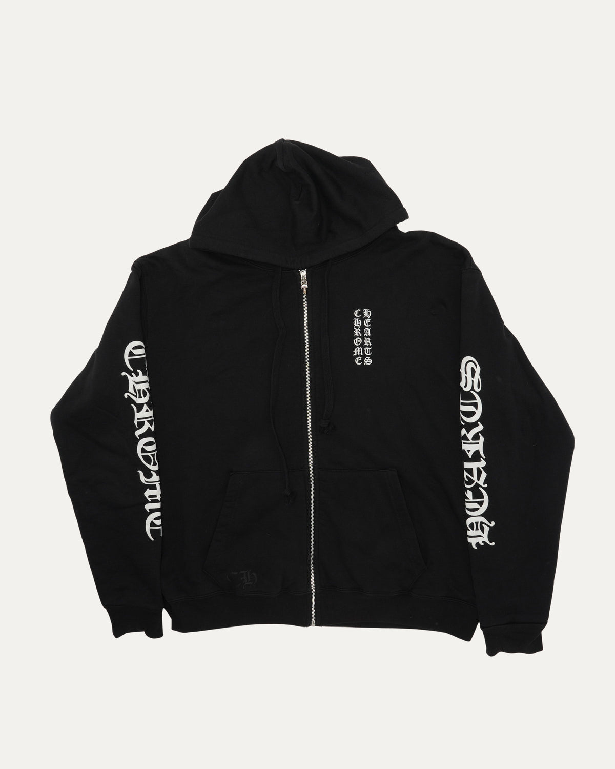 Thermal Lined Vertical Logo Zip Up Hoodie