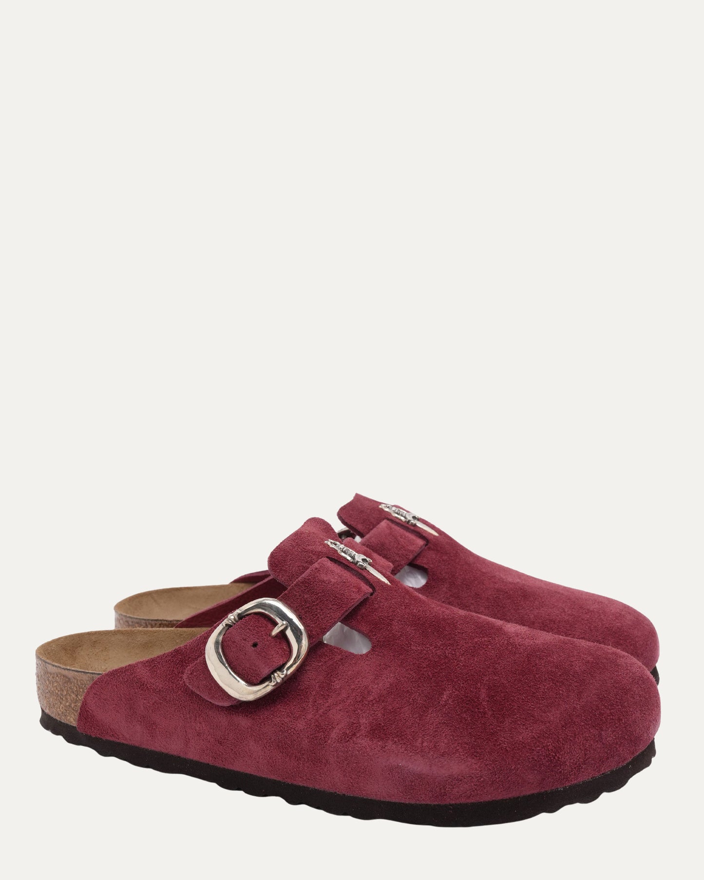 Dagger Embellished Birkenstock Boston Suede Mule