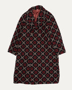 Double Breasted GG Monogram Jacquard Wool Coat