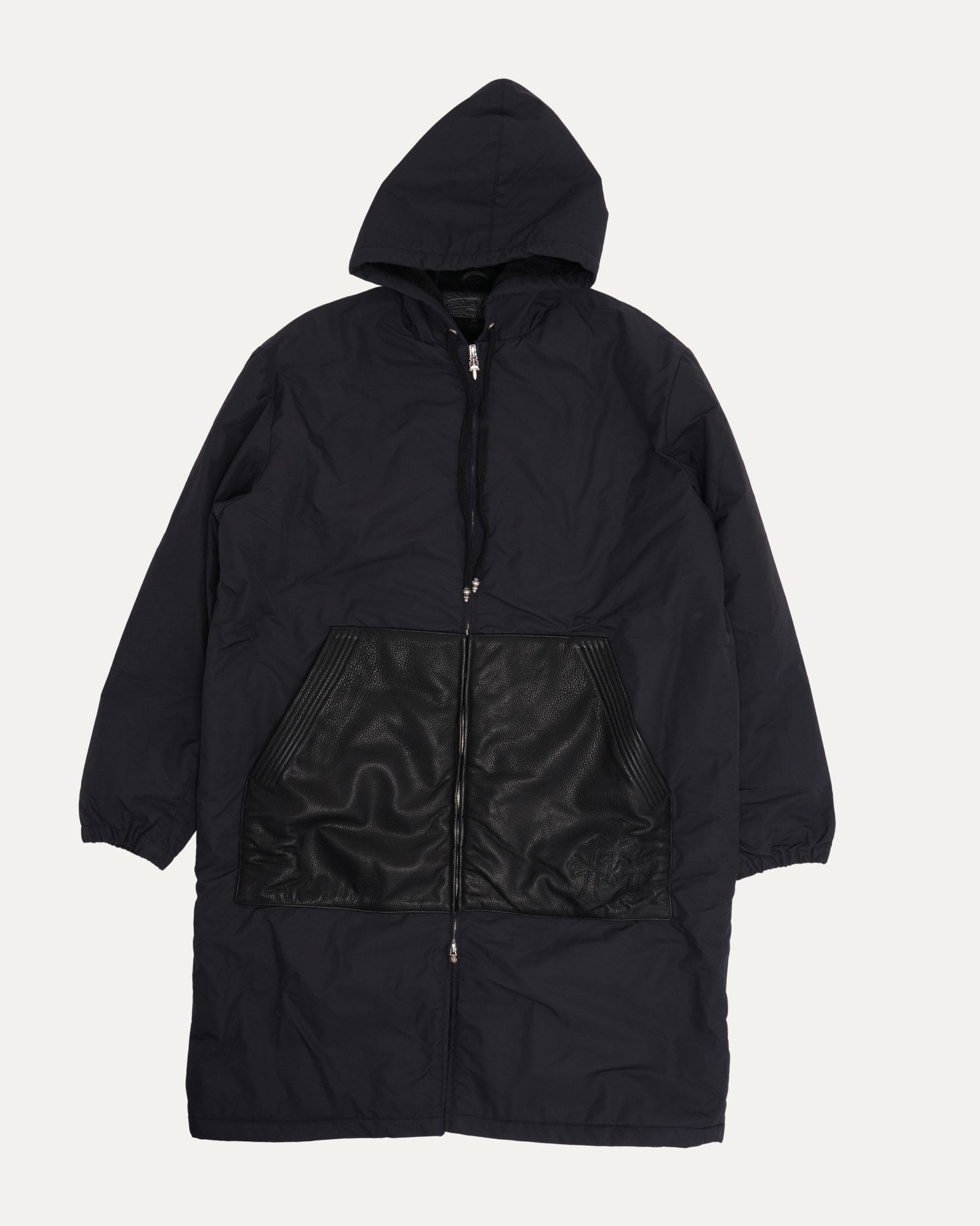 Nylon Leather Parka