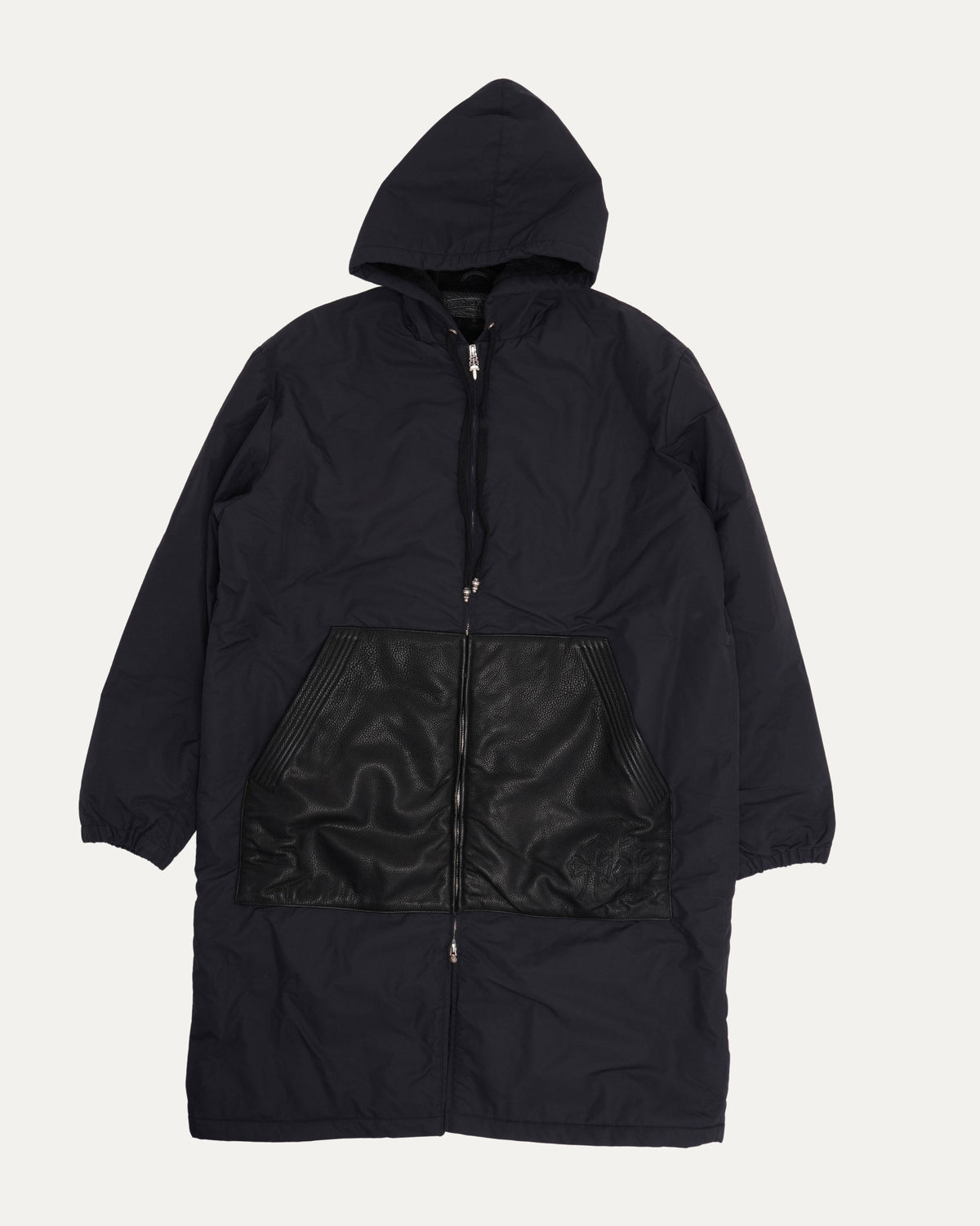 Nylon Leather Parka