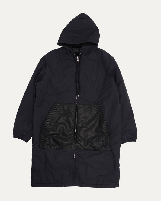 Nylon Leather Parka