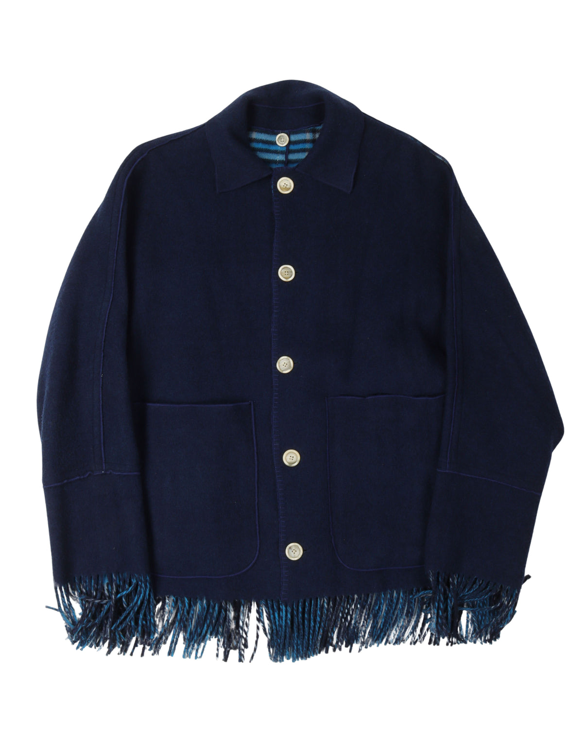 Reversible Fringe Shirt Jacket