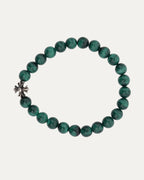 8mm Malachite Plus Cross Bead Bracelet