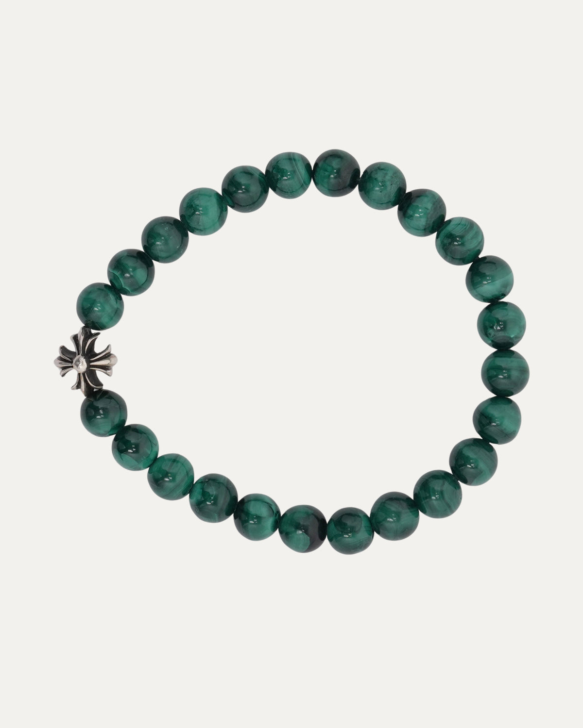 8mm Malachite Plus Cross Bead Bracelet