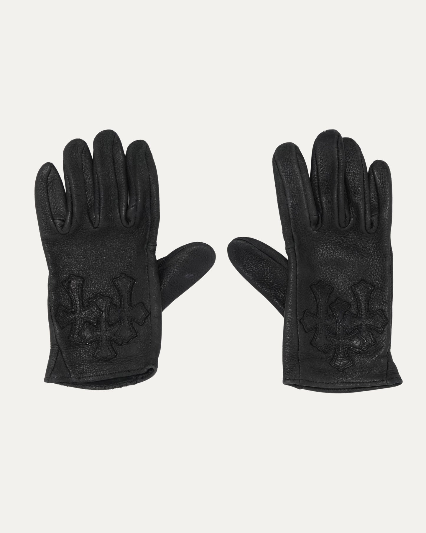 Cemetery Cross Patch Leather Gloves