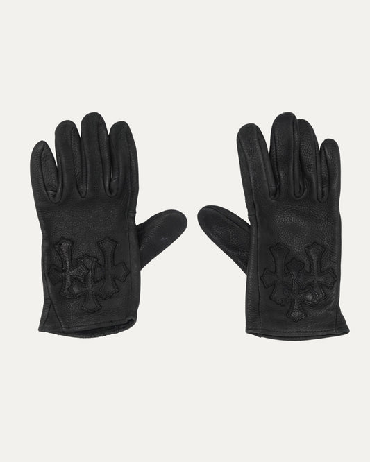 Cemetery Cross Patch Leather Gloves