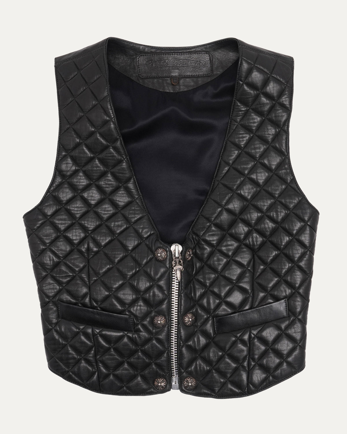 Women's Quilted Leather Vest