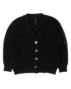 Cashmere Cross Patch "Hit & Run" Cardigan Sweater