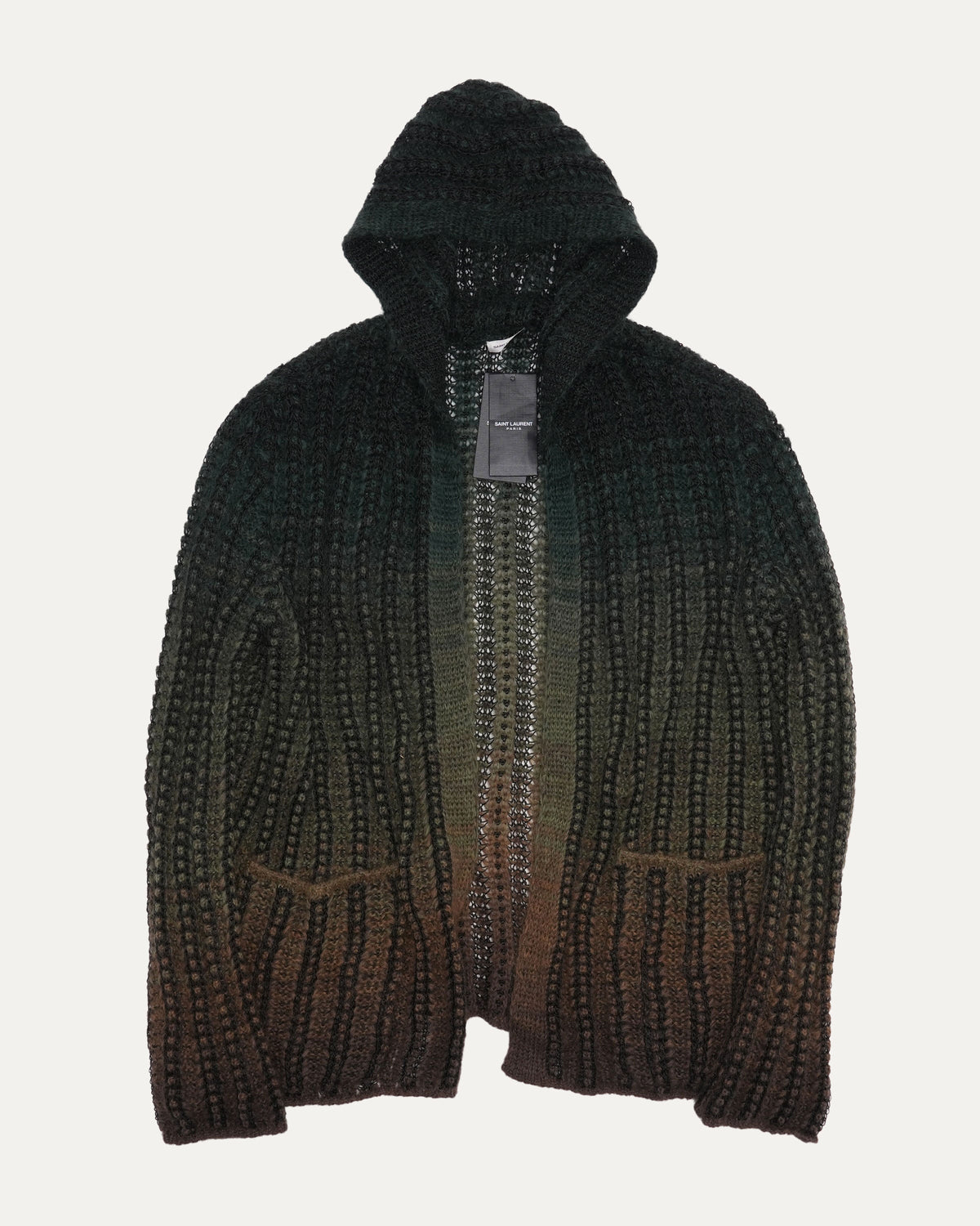 Gradient Hooded Cardigan Sweater