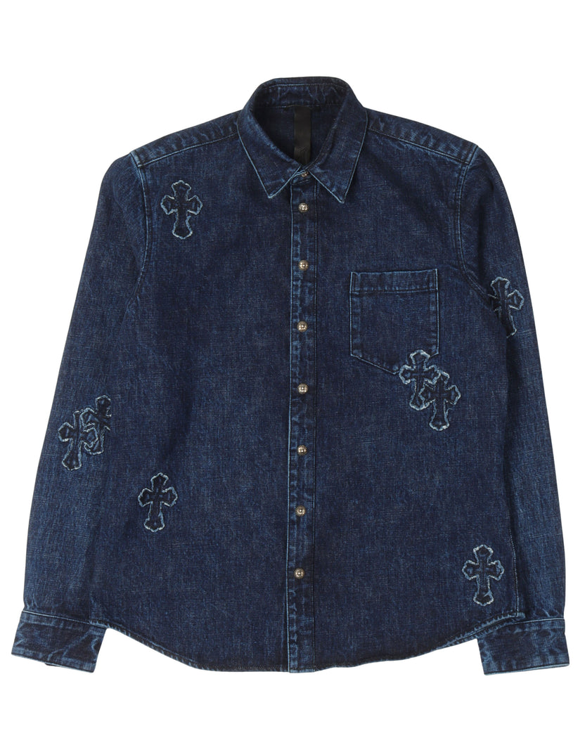 Denim Cross Patch Shirt