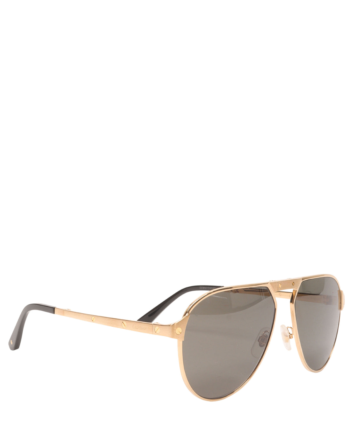 Cartier  gold/black aviator. Cartier Santos CT0386S Sunglasses 001 Gold Grey - eye-oo.com main image 4