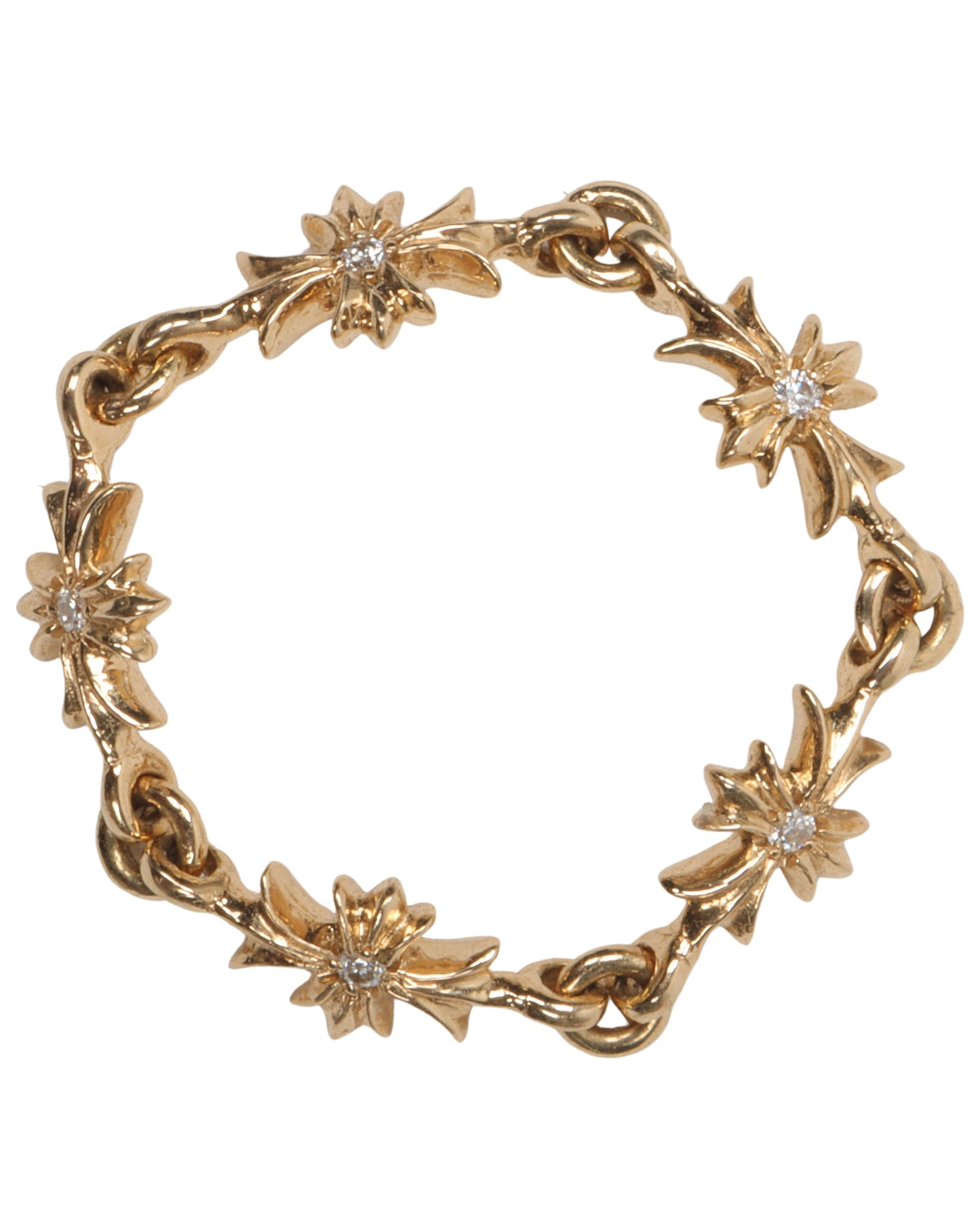 Chain Link 22k Gold with Diamonds Ring
