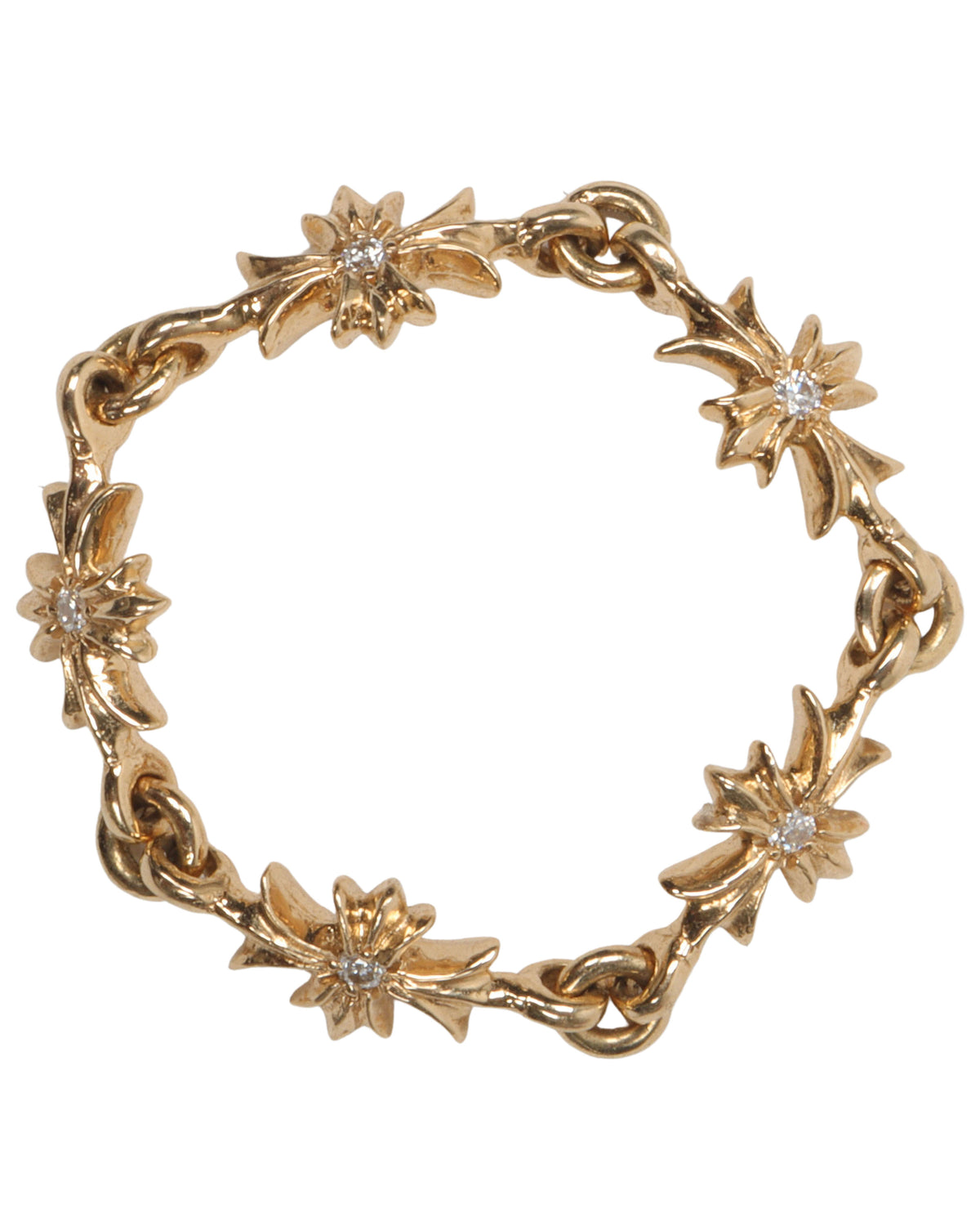 Chain Link 22k Gold with Diamonds Ring