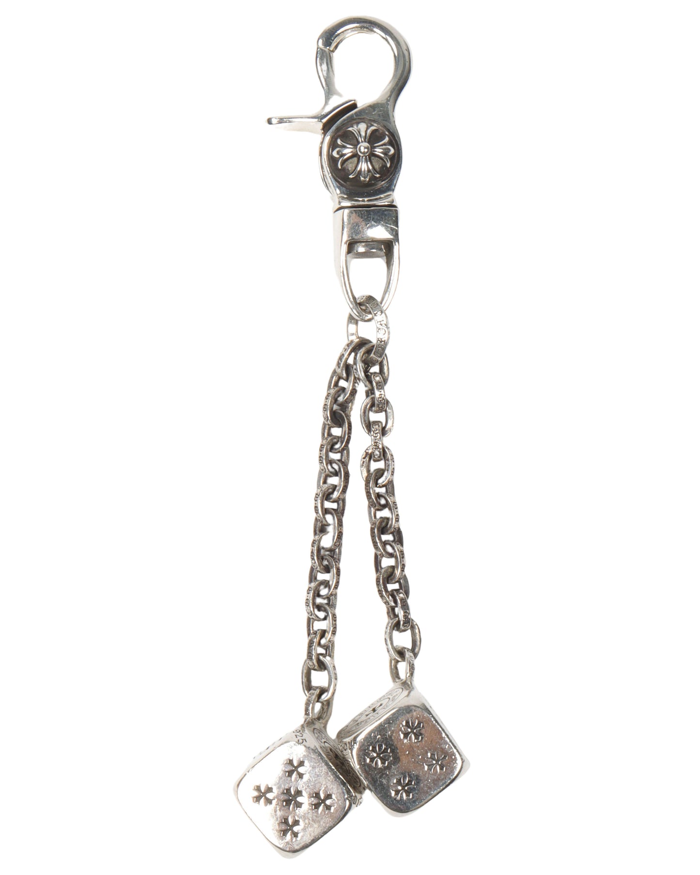 Silver Dice Keychain Clip