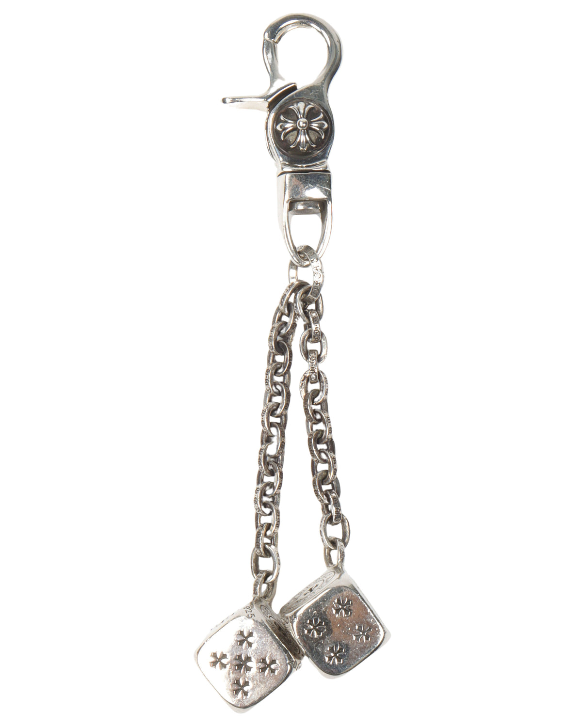 Silver Dice Keychain Clip