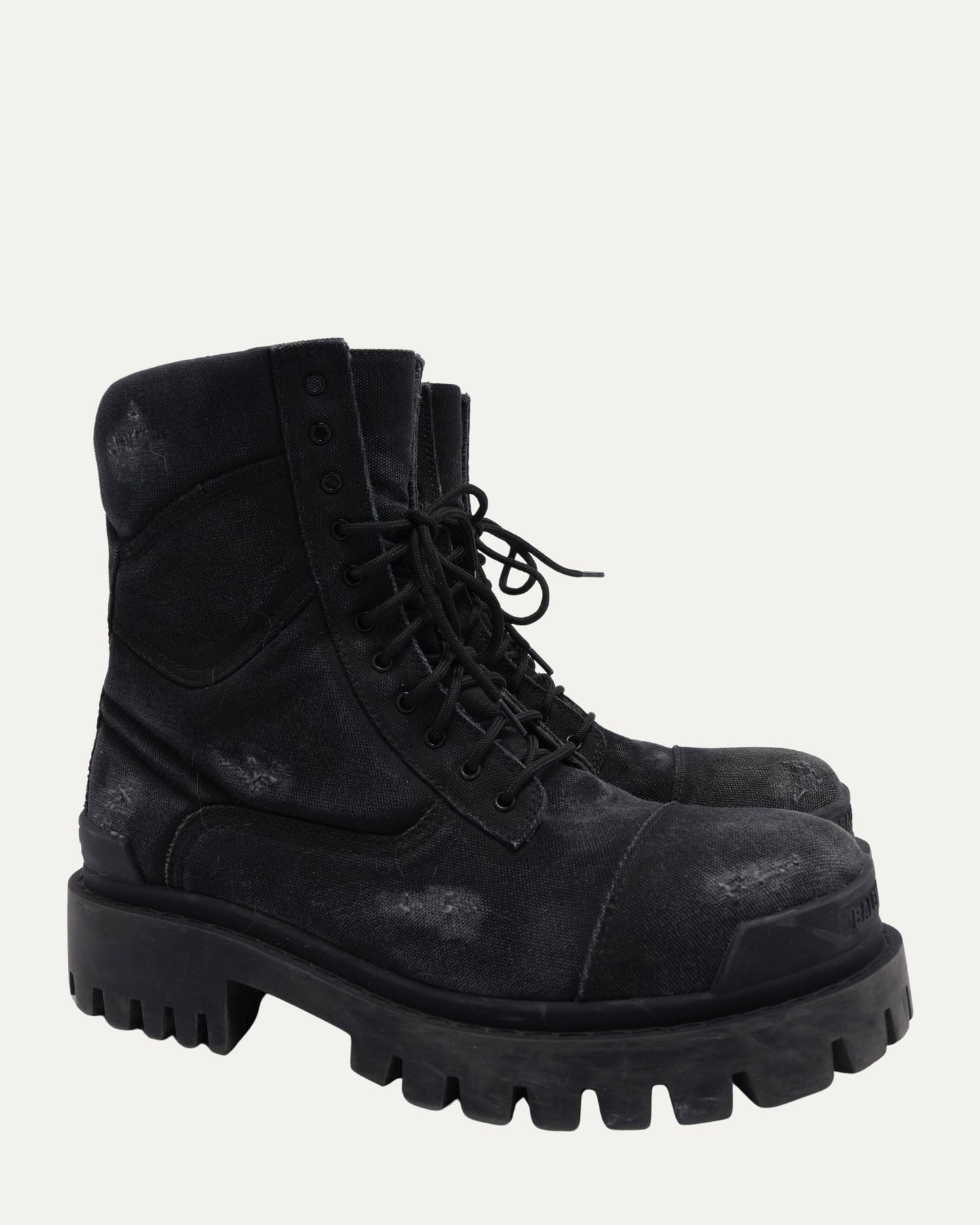 Distressed Canvas Strike Boots