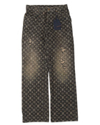 Distressed Monogram Denim Jeans