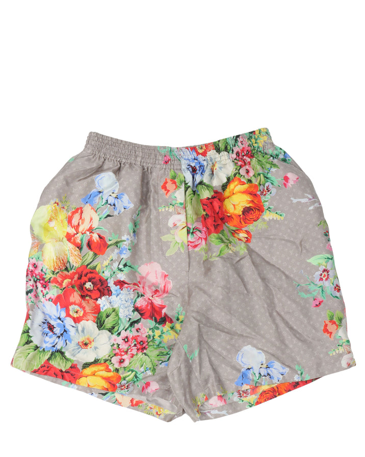 Silk Floral Monogram Boxer Shorts