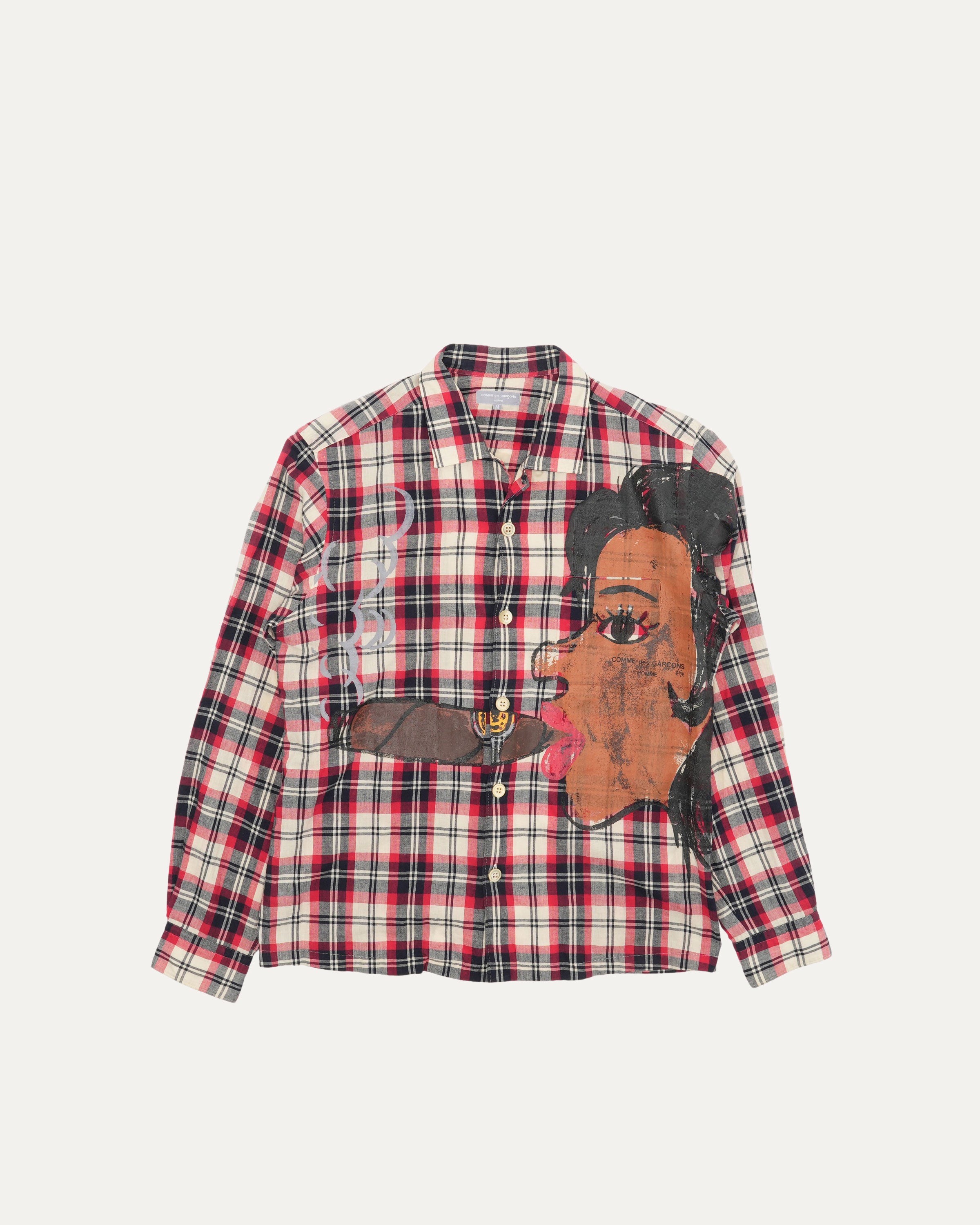 Homme Plus Painted Graphic Flannel Shirt