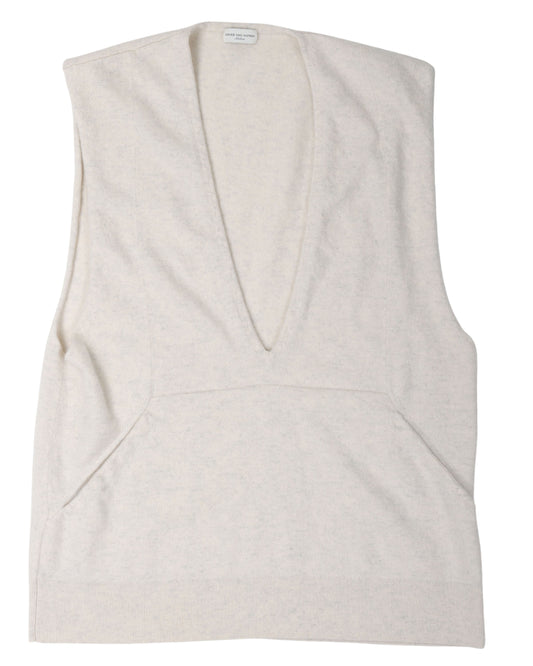 Deep Neck Cashmere Sweater Vest