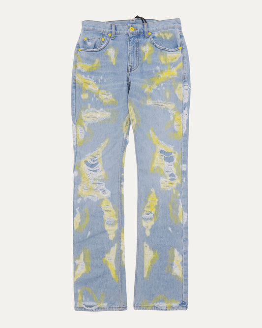 Distressed Embroidered Jeans