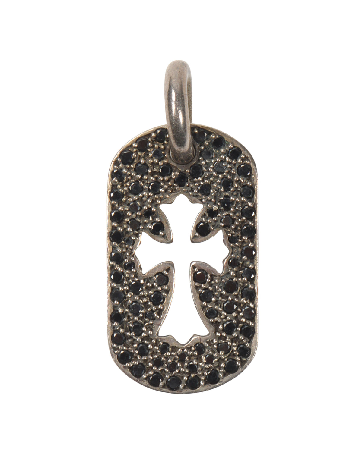 Mini Black Diamond Dog Tag Pendant
