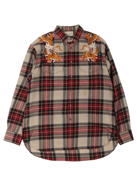 Gucci Embroidered Flannel Shirt