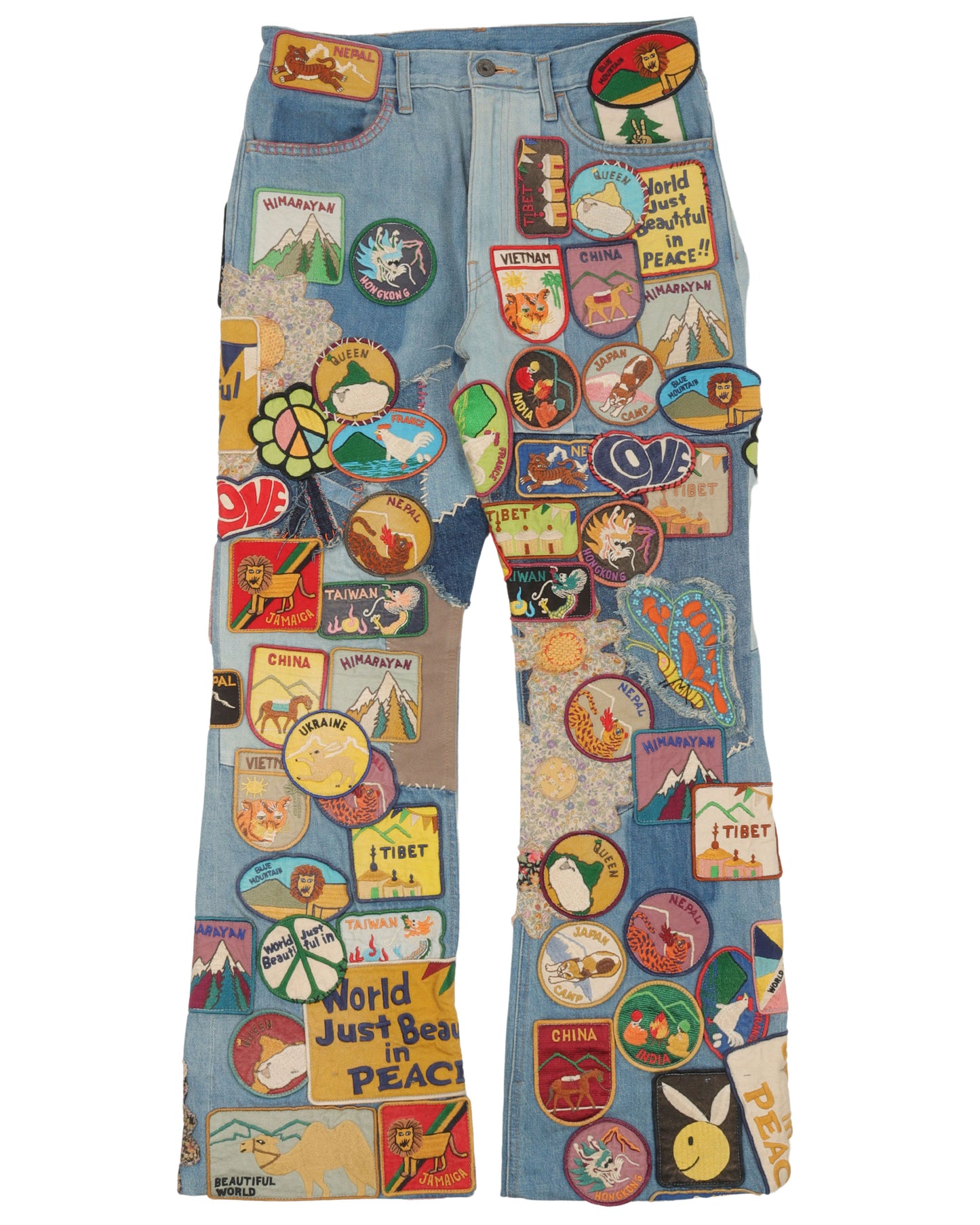 All Over Patched Jeans