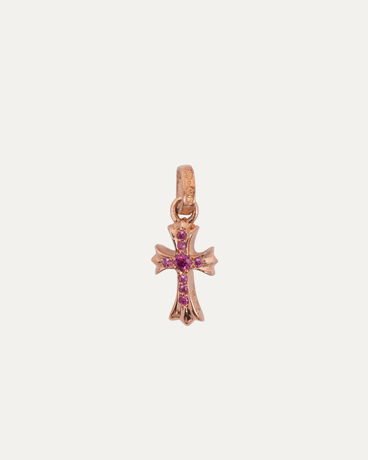 Gold Pink Sapphire Baby Fat Pendant