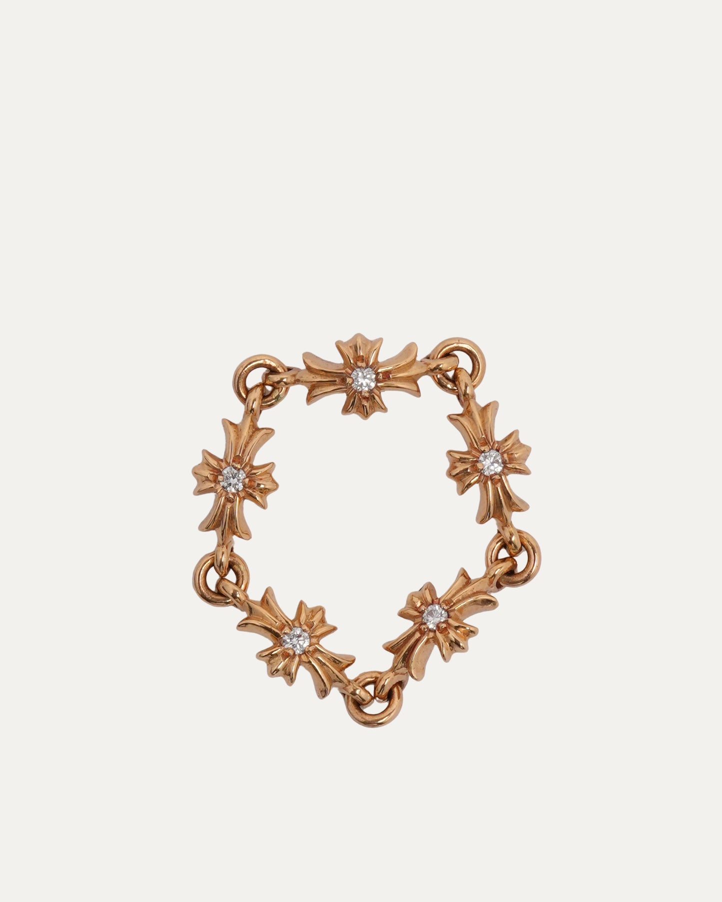Gold and Diamond Tiny E Ring