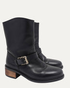 Rose Buckle Engineer Boots