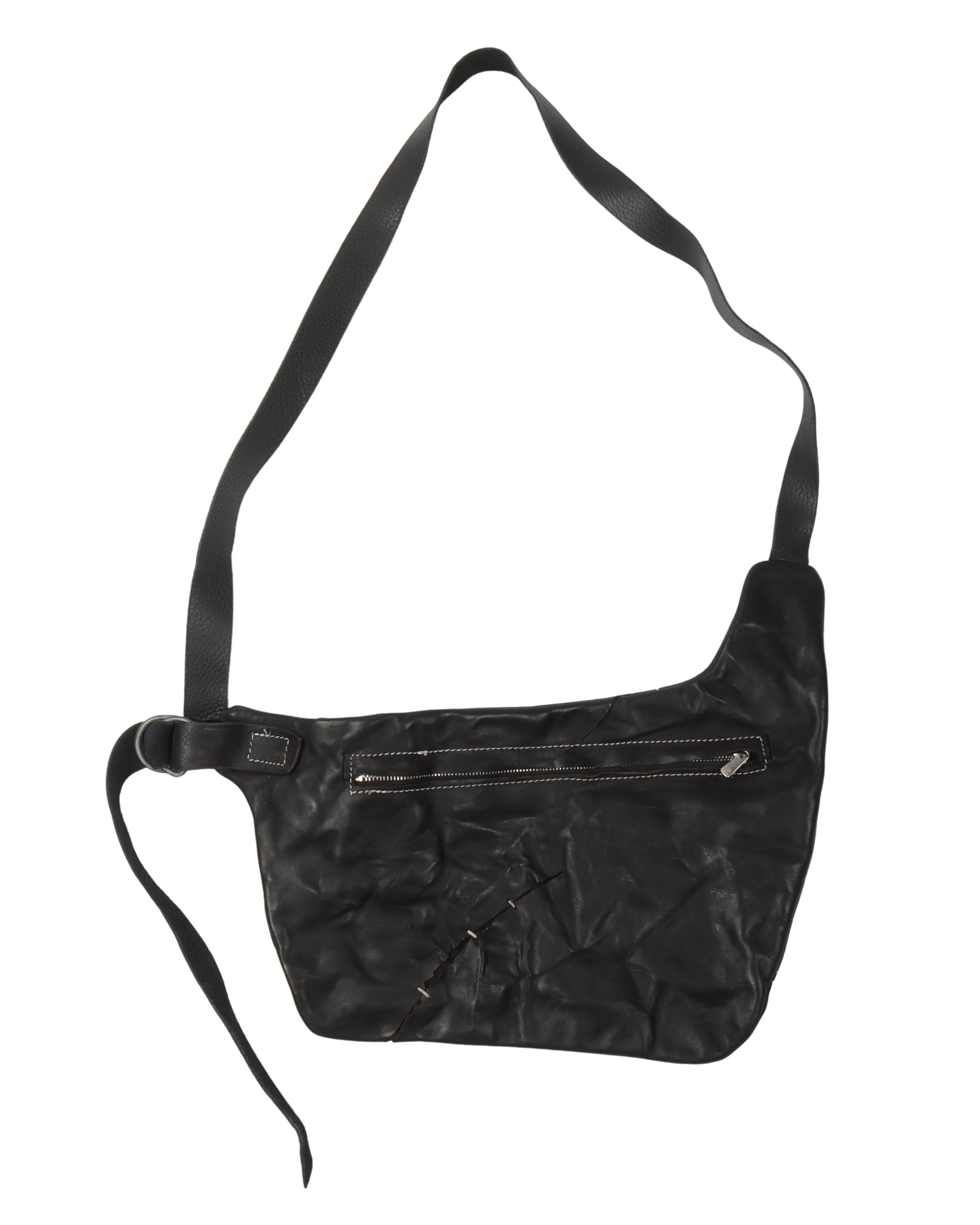 Cracked Leather Shoulder Bag