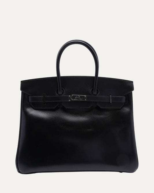Box Leather Birkin 35 So Black PVD Hardware