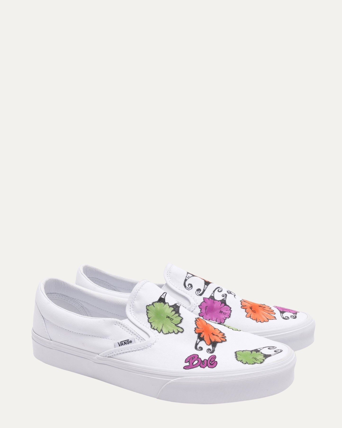 Matty Boy Hand-Painted Bug Vans Slip-On Sneakers
