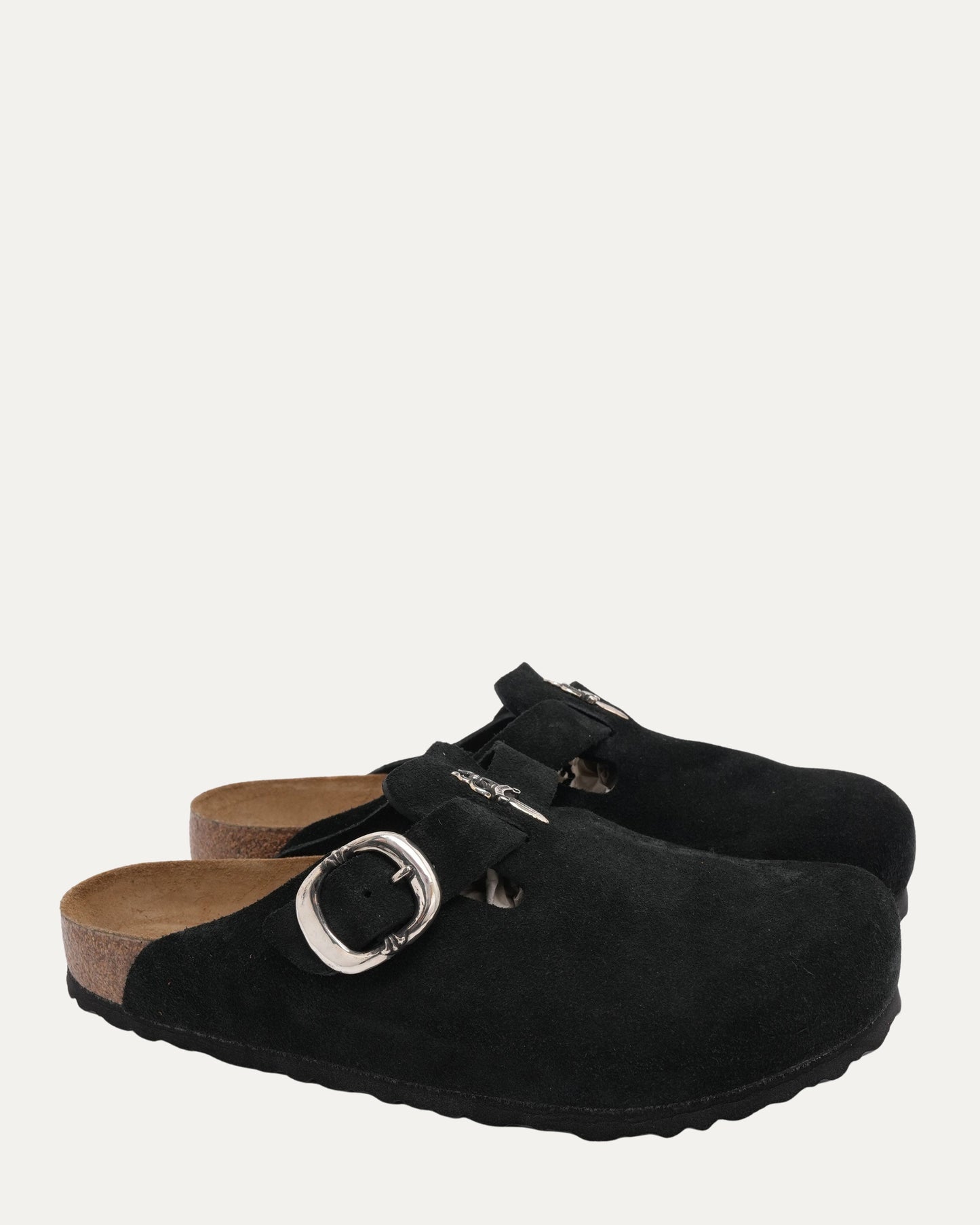 Dagger Embellished Birkenstock Boston Suede Mule