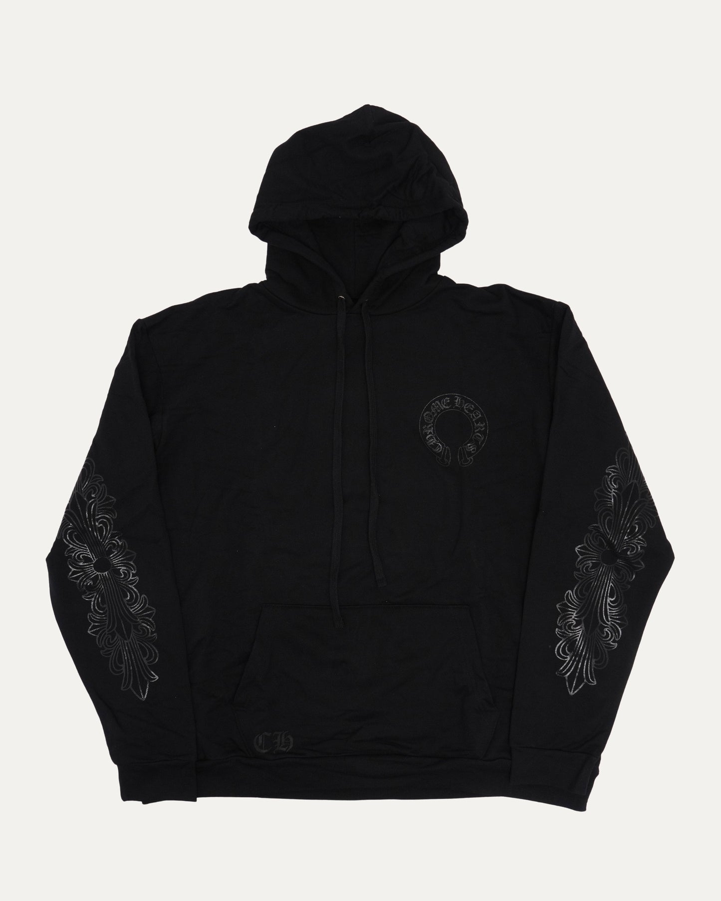Tonal Glitter Print Horseshoe Logo Hoodie