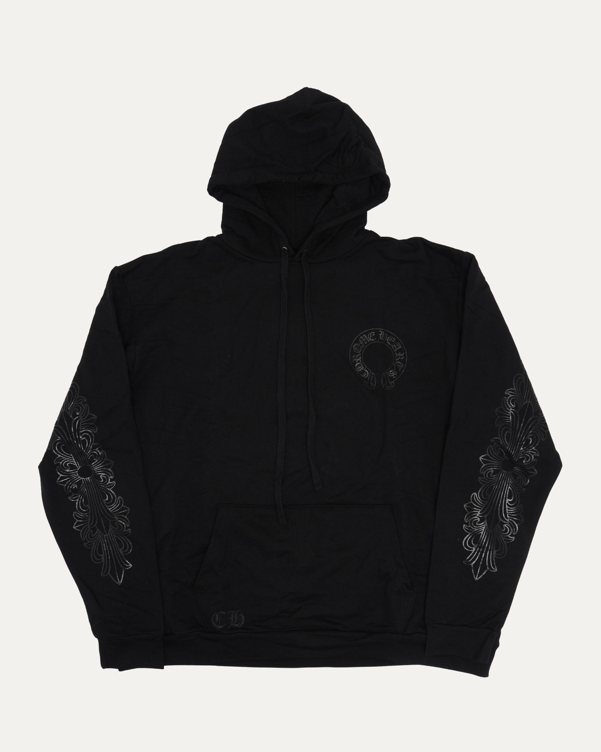 Tonal Glitter Print Horseshoe Logo Hoodie