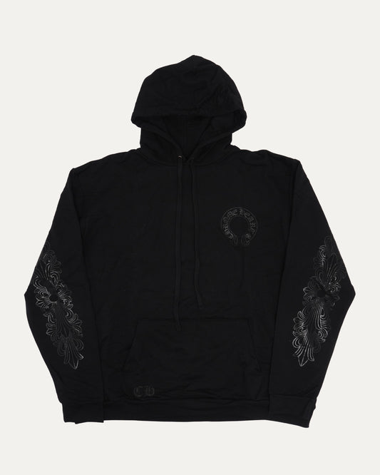 Tonal Glitter Print Horseshoe Logo Hoodie