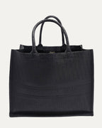 Embossed Leather Book Tote