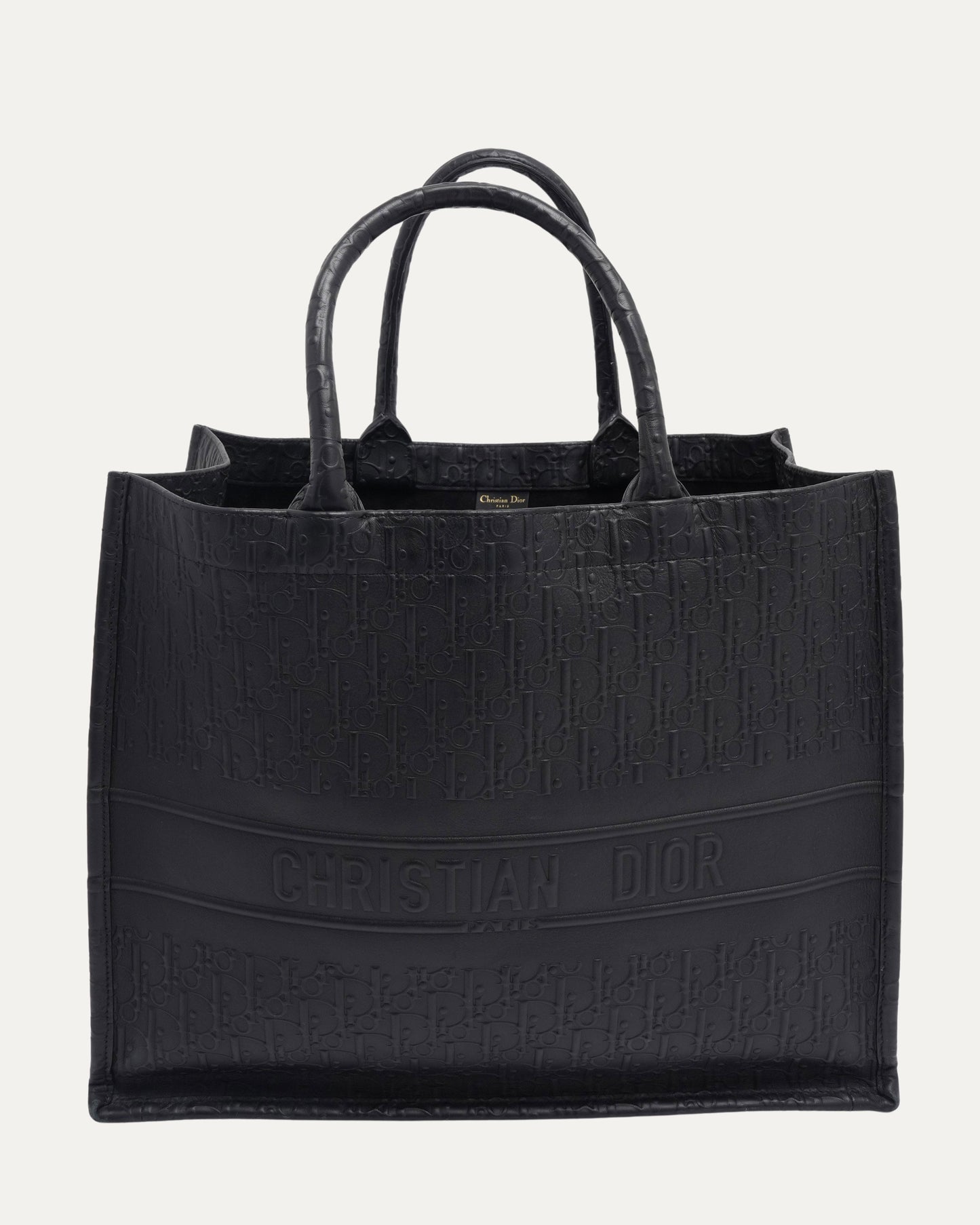 Embossed Leather Book Tote