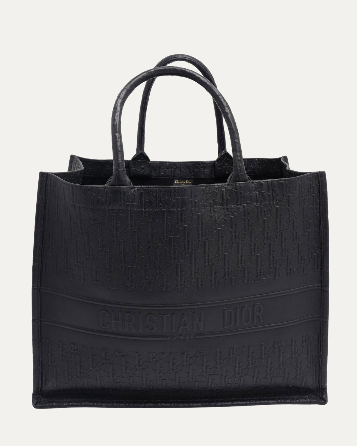 Embossed Leather Book Tote