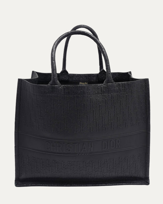 Embossed Leather Book Tote