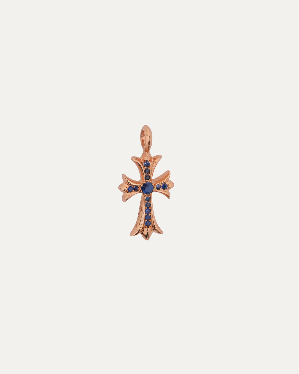 22k Gold & Blue Sapphire Tiny Fat Pendant