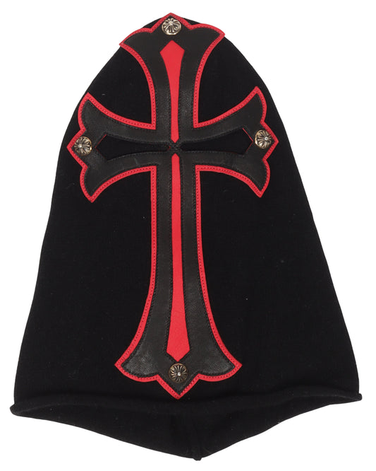Leather Cross Cashmere Mask