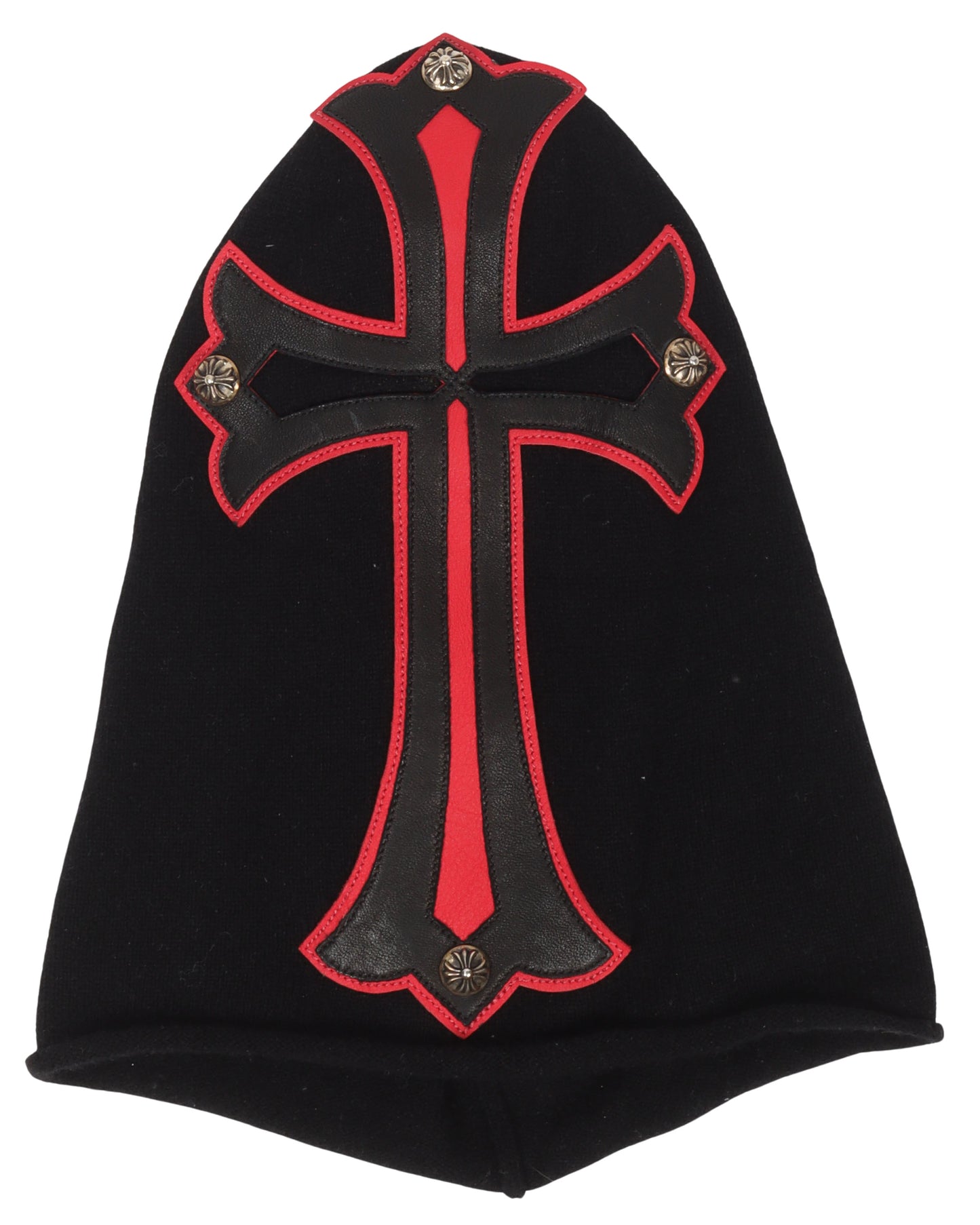 Leather Cross Cashmere Mask