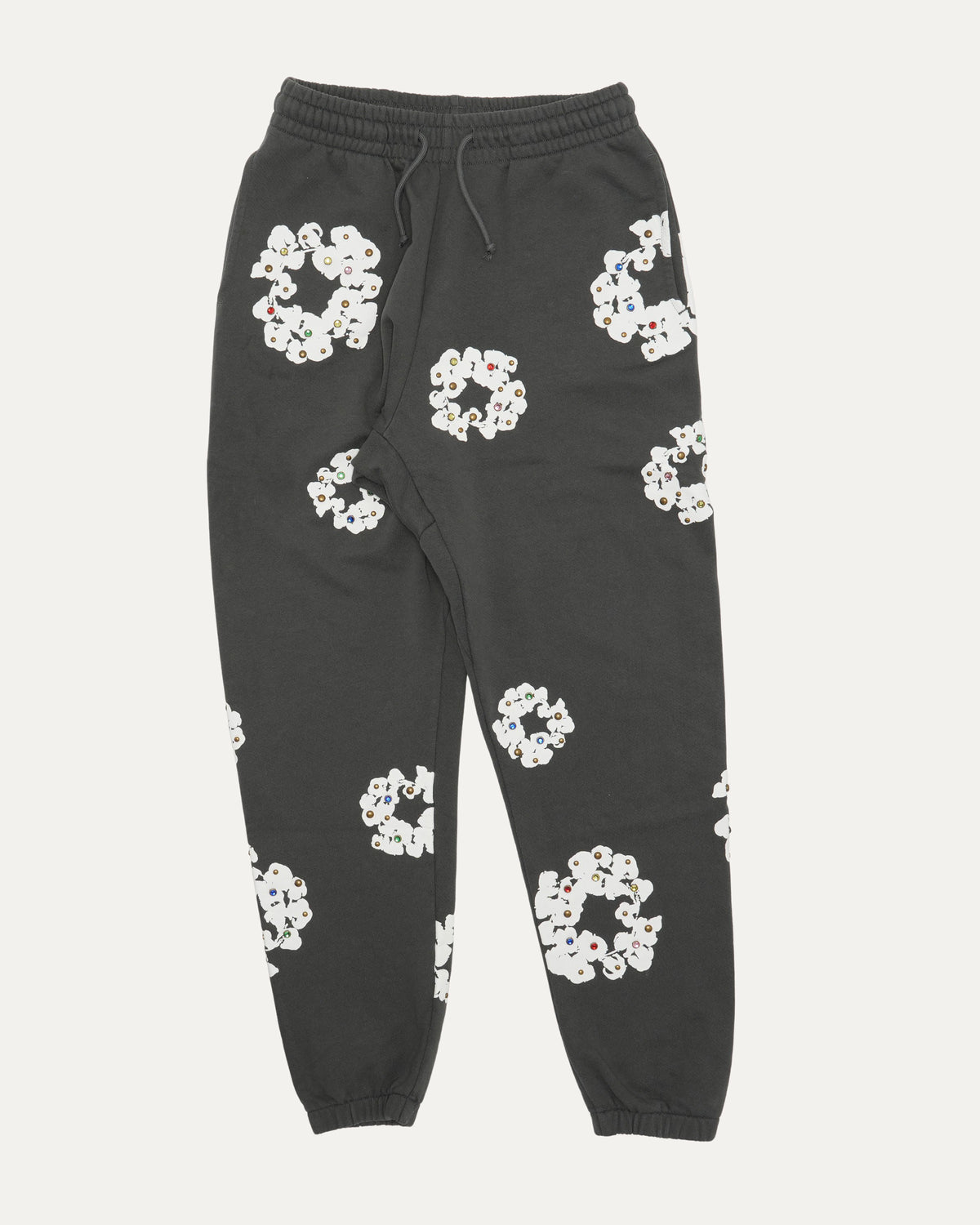 Rhinestone Cotton Wreath Sweatpants